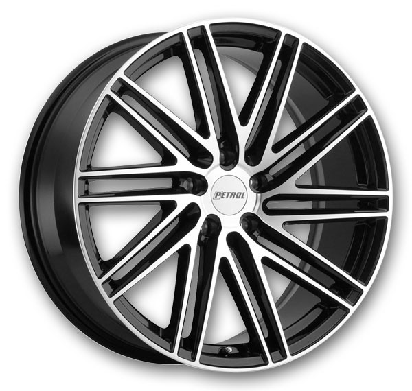 Petrol Wheels P1C Gloss Black with Machined Face
