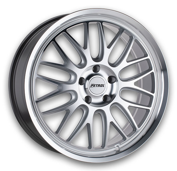 Petrol Wheels P4C Silver with Machined Face & Lip