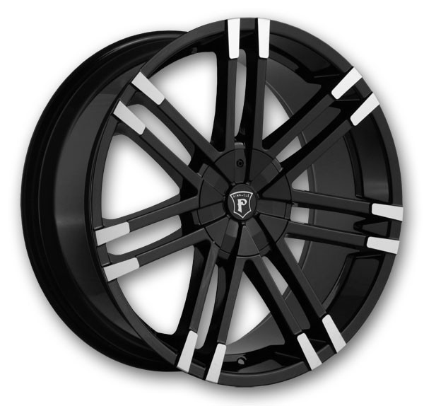 Pinnacle Wheels P88 Valenti Gloss Black with Machined Tips