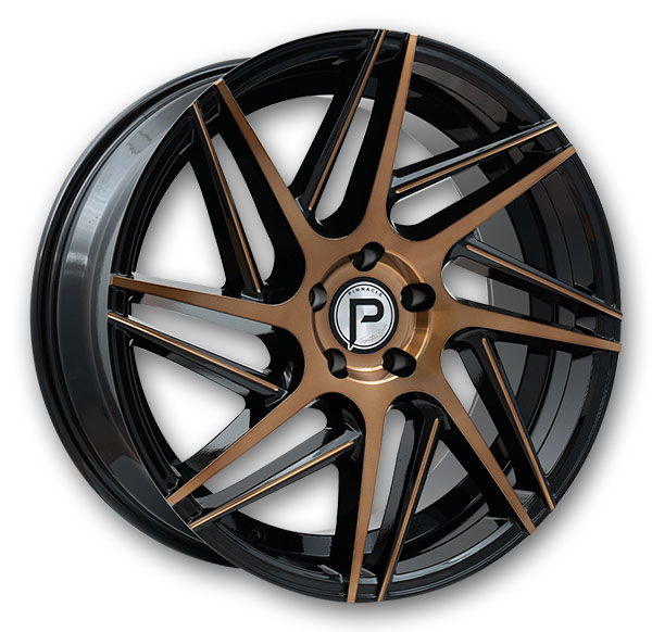 Pinnacle Wheels P104 Swerve Gloss Black Milled Bronze