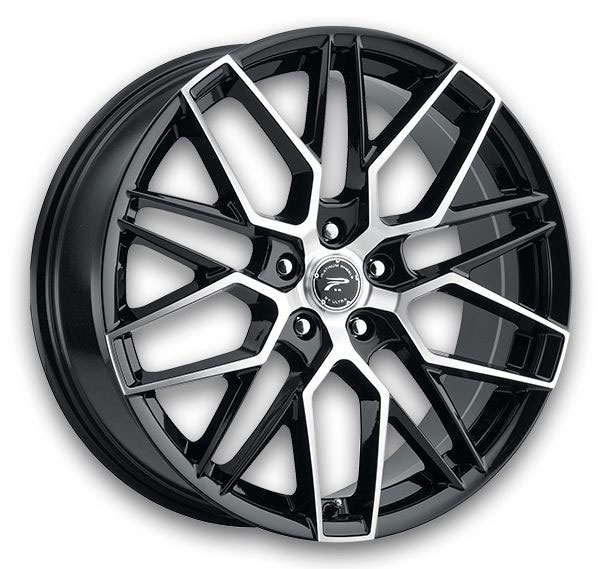 Platinum Wheels 459 Retribution Gloss Black with Diamond Cut Face and Clear Coat