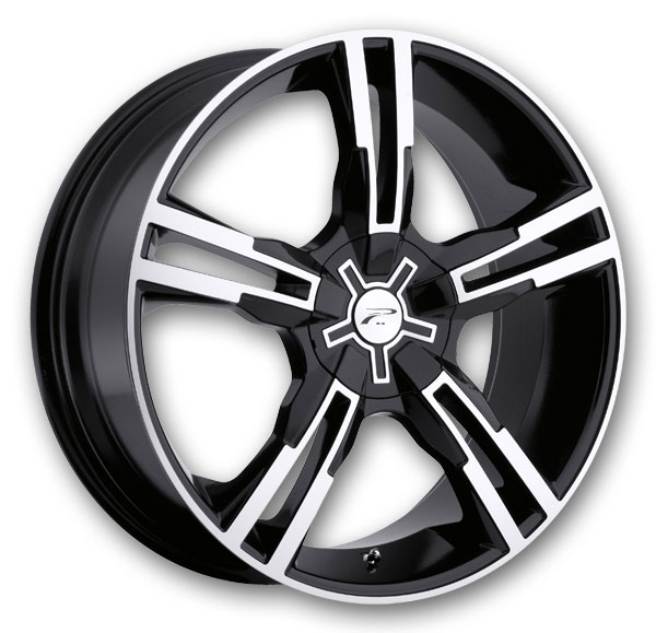 Platinum Wheels 292 Saber Gloss Black with Diamond Cut Accents and Clear Coat