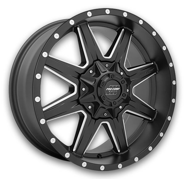 Pro Comp Wheels Quick 8 PA48 Satin Black Milled