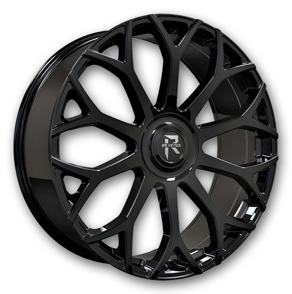 Revenge Luxury Wheels RL105 Gloss Black With Floater Cap