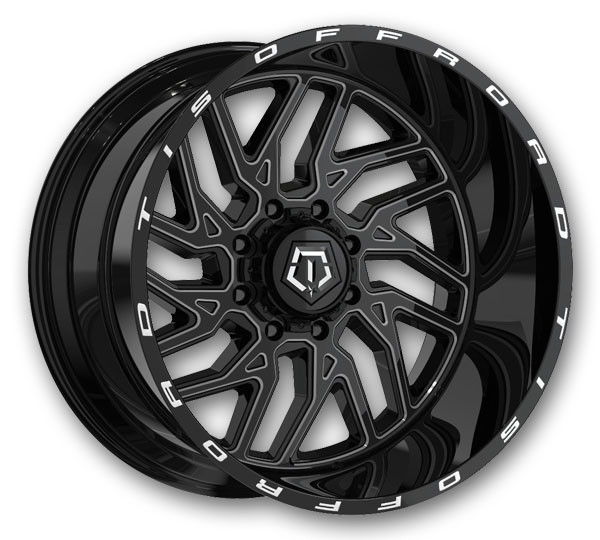 TIS Wheels 542MBT Gloss Black with CNC Milled Accents