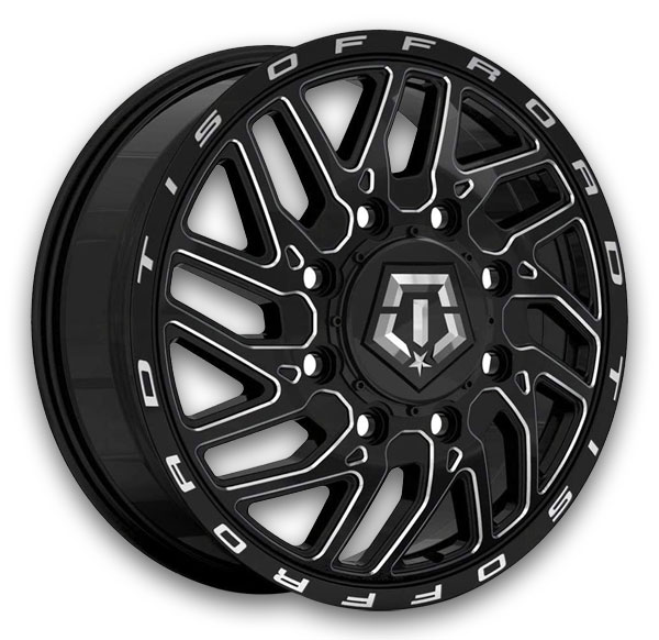 TIS Wheels 544BM Dually Gloss Black w/Milled Accents