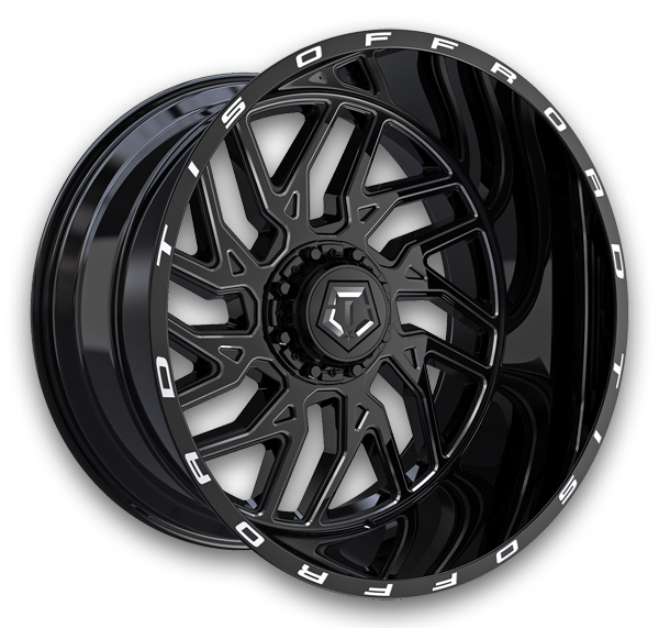 TIS Wheels 544GB Gloss Black with Milled & Painted Lip Logo