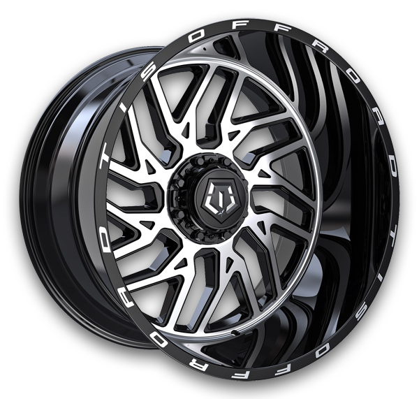 TIS Wheels 544MB Gloss Black Machined Face with Milled Lip Logo
