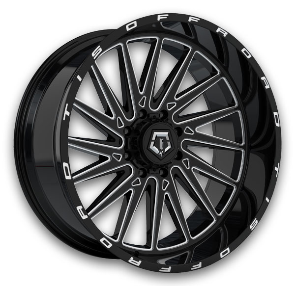 TIS Wheels 547BM Gloss Black with Milled Accents and Lip Logo