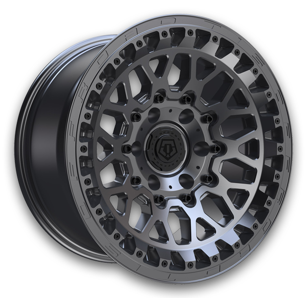 TIS Wheels 555A Satin Anthracite with Cast Lip Logo & Lip Bolts