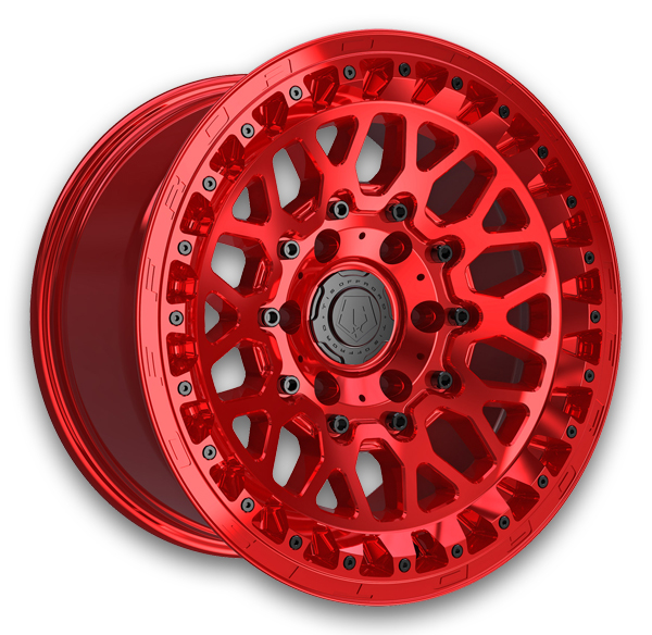 TIS Wheels 555MRT Machined with Gloss Red Tint Clear Coat and Cast Logo & Lip Bolts