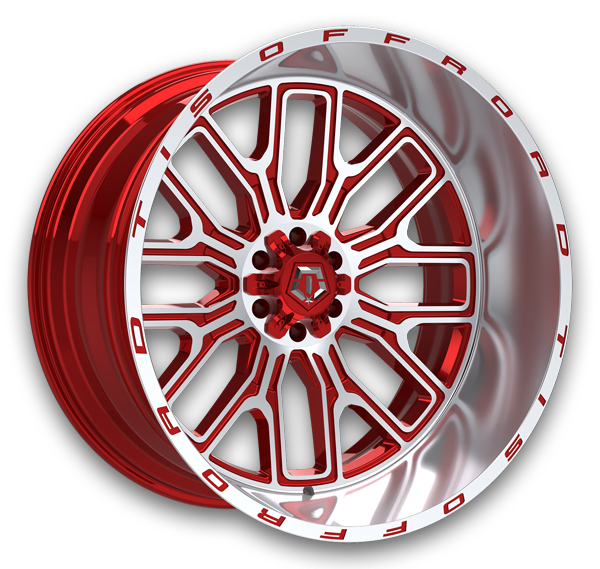TIS Wheels 560MRL Gloss Red Machined Face & Lip Logo