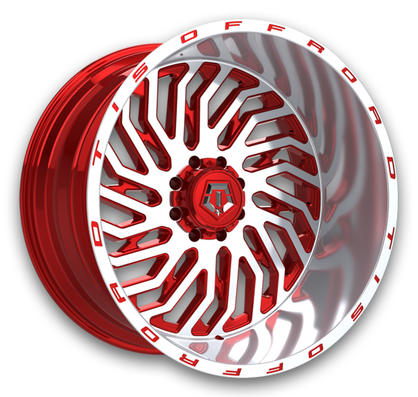 TIS Wheels 561MRL Gloss Red Machined Face with Lip Logo