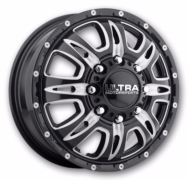 Ultra Wheels 049 Predator Dually Gloss Black with Diamond Cut Accents and Clear Coat