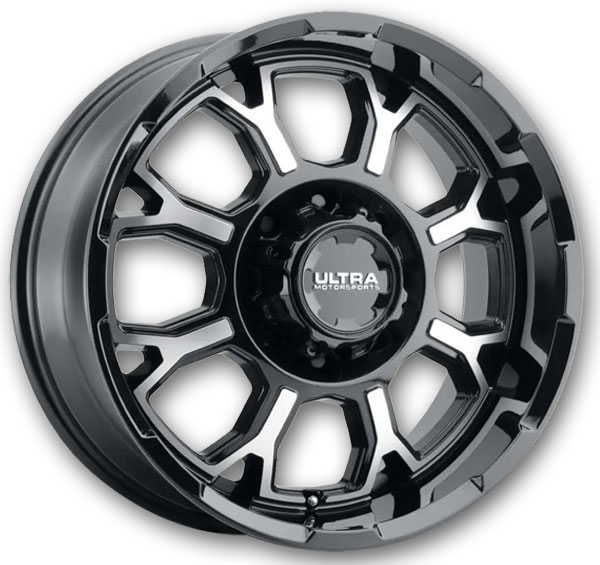 Ultra Wheels 124 Commander Gloss Black with Diamond Cut Face and Clear Coat
