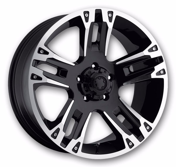 Ultra Wheels 234 Maverick Gloss Black with Diamond Cut Accents and Clear Coat