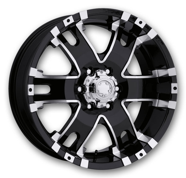 Ultra Wheels 202 Baron Gloss Black with Diamond Cut Accents and Clear Coat