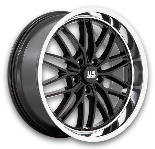 US Mags Wheels U138 Santa Cruz Gloss Black W/ Diamond Cut Lip