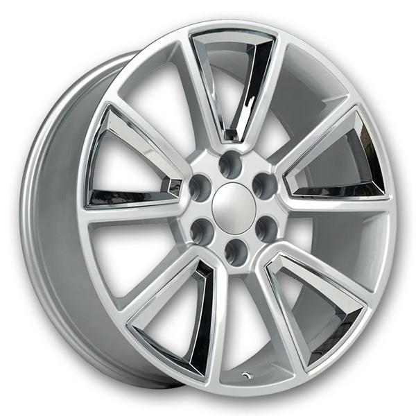 USA Replicas Wheels 2125 C08 GMC Silver With Chrome Insert