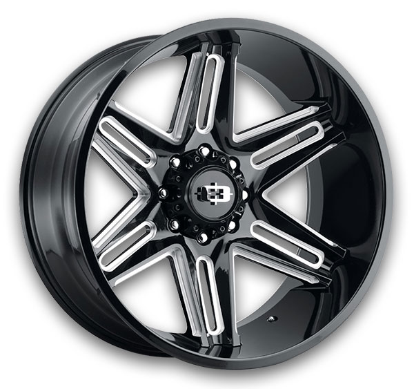 Vision Off-Road Wheels 363 Razor Gloss Black with Milled Spokes