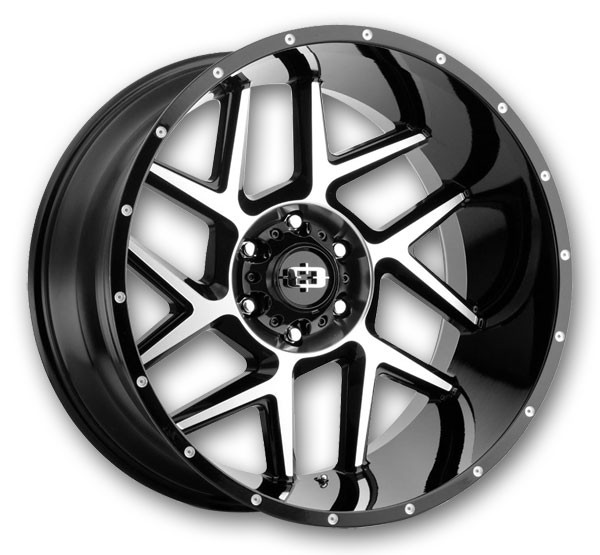 Vision Off-Road Wheels 360 Silver Gloss Black with Machined Face