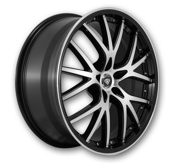 White Diamond Wheels W530 Gloss Black with Machined Face
