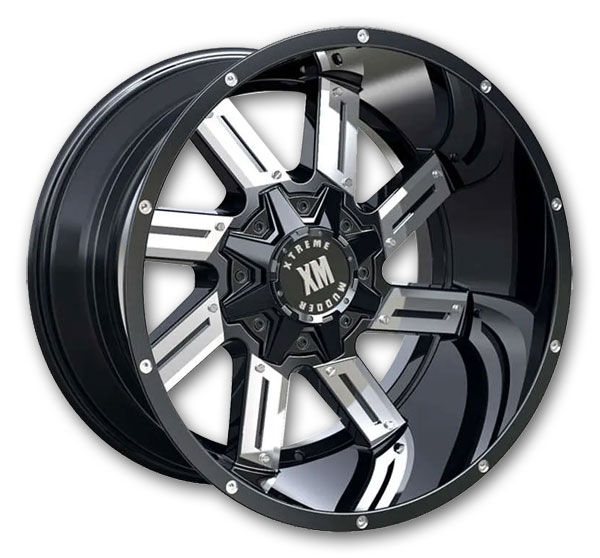XM Offroad Wheels XM-319 Gloss Black Chrome Inserts