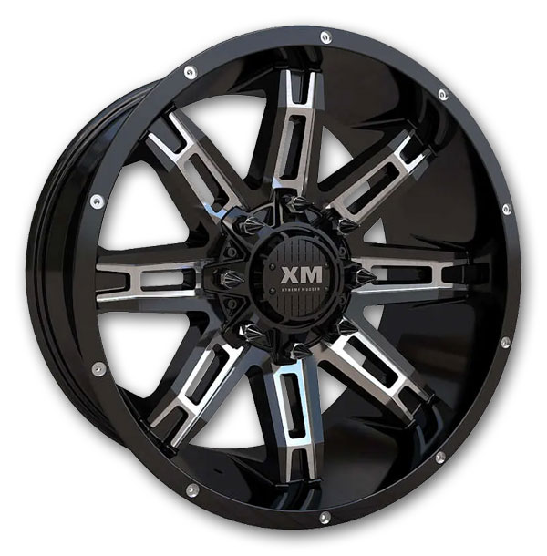 XM Offroad Wheels XM-335 Gloss Black Milled