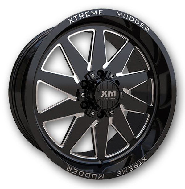 XM Offroad Wheels XM-348 Gloss Black Milled