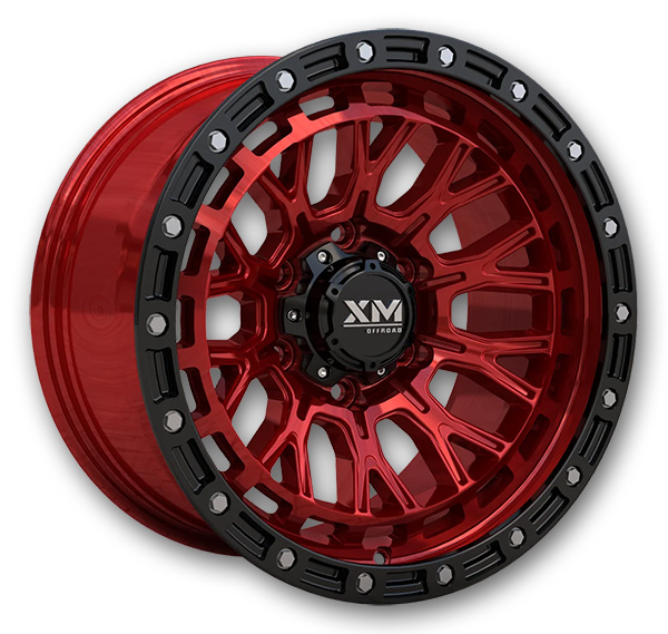 XM Offroad Wheels XM-702 Candy Red Face+Black Lip