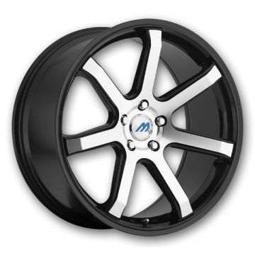 Mach Wheels ME7 20x10 Gloss Black with Machined Face  42mm 72.5mm