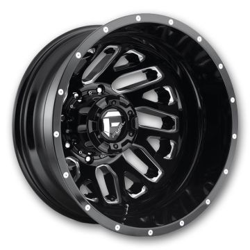 Fuel Wheels Triton Dually 20x8.25 Gloss Black Milled - Rear 8x210 -195mm 154.3mm