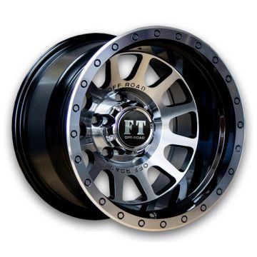 Full Throttle Wheels FT5092 15x10 Gloss Black with Machined Face 5x127 -44mm 78.1mm
