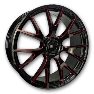 OE Pro-Line Wheels RS-15 20x9 Gloss Black Red Milled 5x115 +21mm