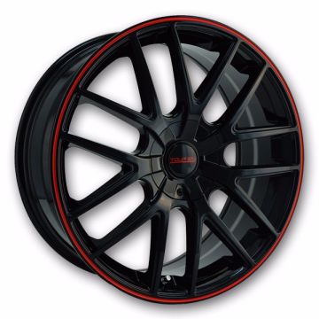 Touren Wheels 3260 TR60 18x8 Black with Red Ring 5x115/5x120 +20mm 74.1mm