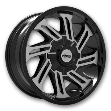 Toxic Off-Road Wheels RAZR 20x10 Machined Black 5x114.3/5x127 -25mm 78.1mm