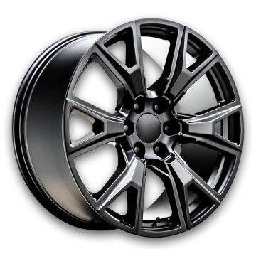 USA Replicas Wheels 2126 Silverado Y Spoke 24x10 Black 6X139.7 +31mm 78.1mm