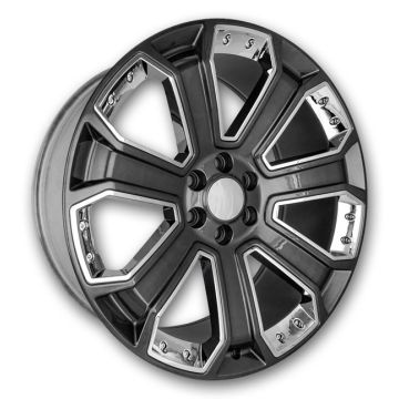 USA Replicas Wheels Denali 2015 LT709 G06 26x10 Gunmetal With Chrome Inserts 6x139.7 +31mm 78.1mm