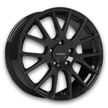 Vision Wheels 18 Hellion 15x6.5 Gloss Black 4x114.3 +38mm 73.1mm