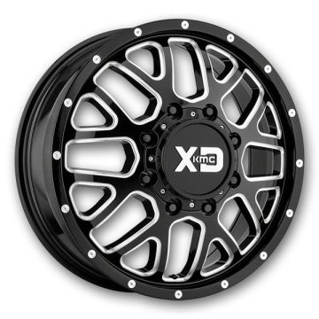 XD Series Wheels Grenade Dually 20x8.25 Gloss Black Milled - Front 8x210 +127mm 154.3mm