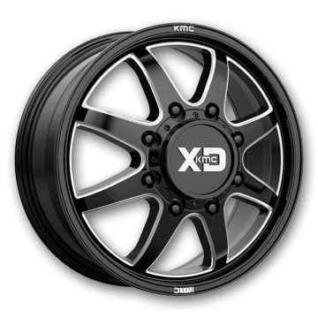 XD Series Wheels Pike Dually 22x8.25 Gloss Black Milled - Front 8x165.1 +105mm 121.5mm