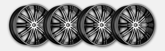4 Custom Wheels and Tires Package at Discounted Prices