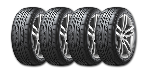 The Hankook Ventus V2 Concept 2 H457 is a premium all-season tire with high-density nylon-reinforced belts that enhance cornering and handling performance.